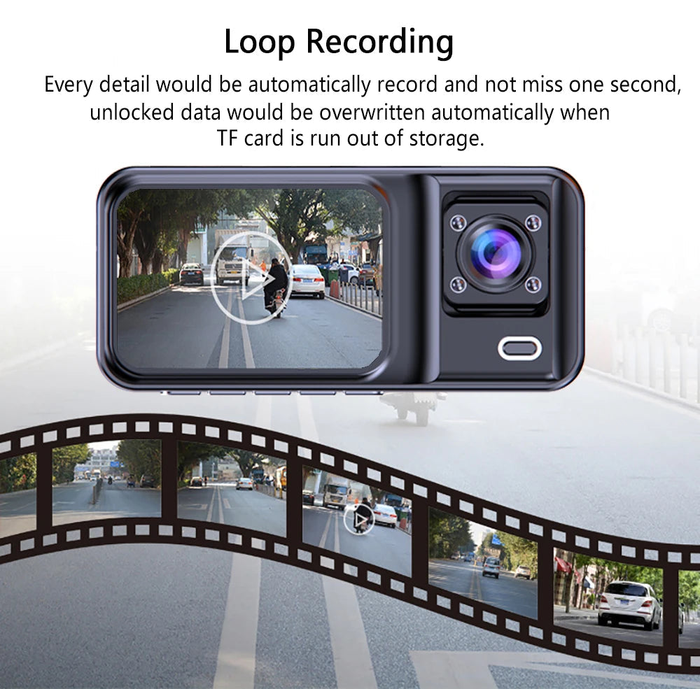 3 Channel Dash Cam for Cars Camera Black Box 3Ch/2Ch 1080P Video Recorder Rear View Camera for Vehicle Car DVR car accessories 