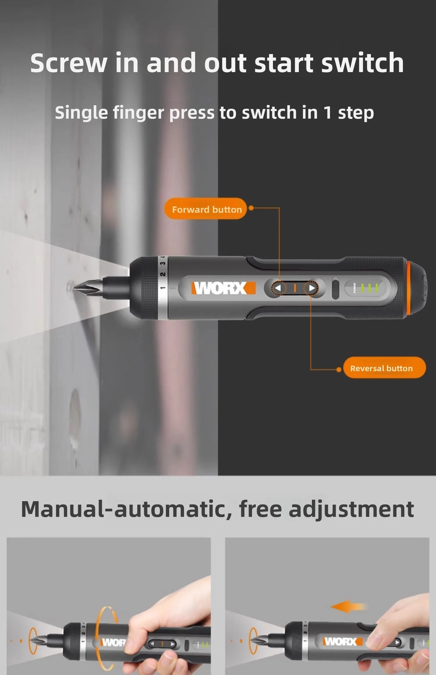WORX 4V Electric Screwdrivers Set Automatic All-in-one Wireless Precision Screwdriver Household Hand Power Tools WX240 WX242 