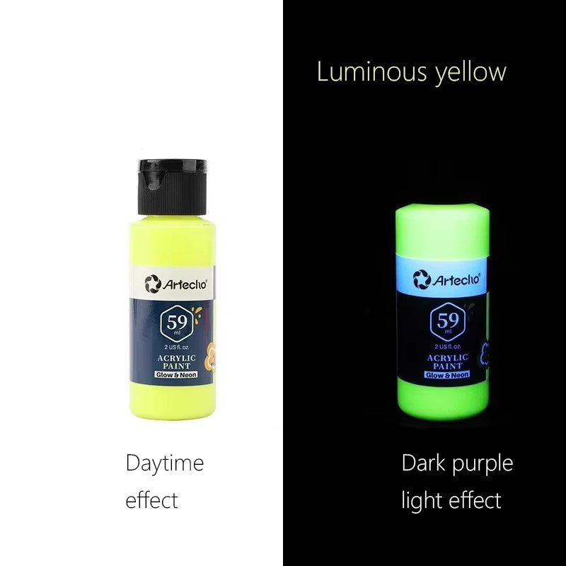 58ML Fluorescent Acrylic Pigment – Glow in the Dark