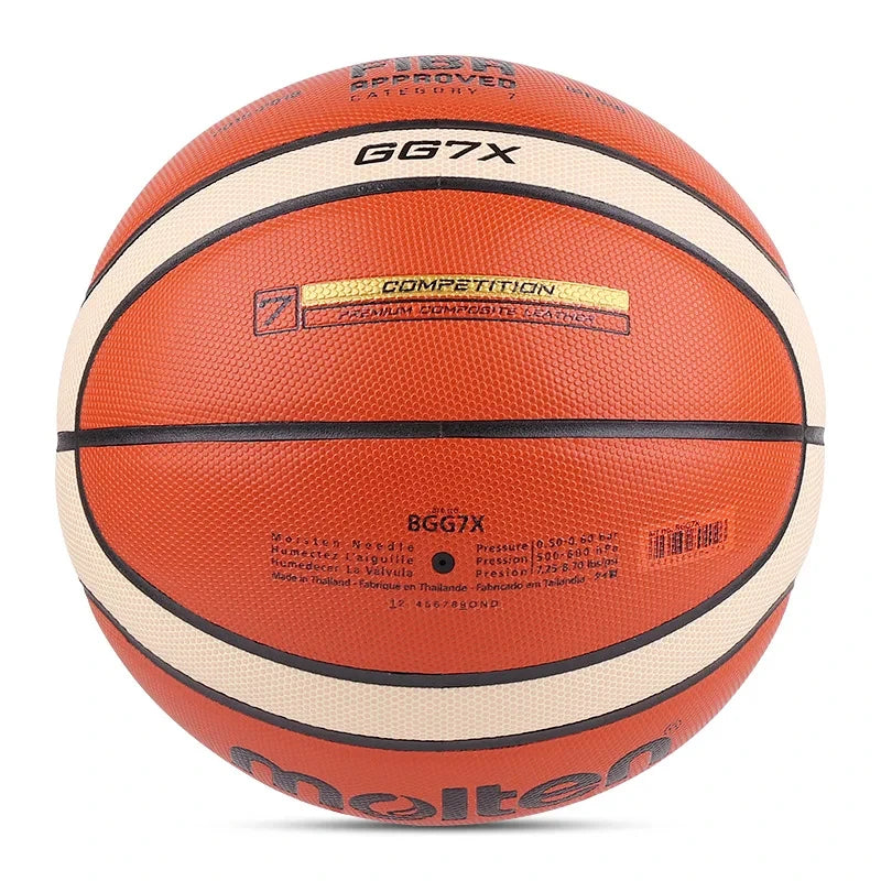 Molten GG7X Basketball PU Leather for Adult Teenager Children Outdoor Indoor Match Training FIBA Approved 