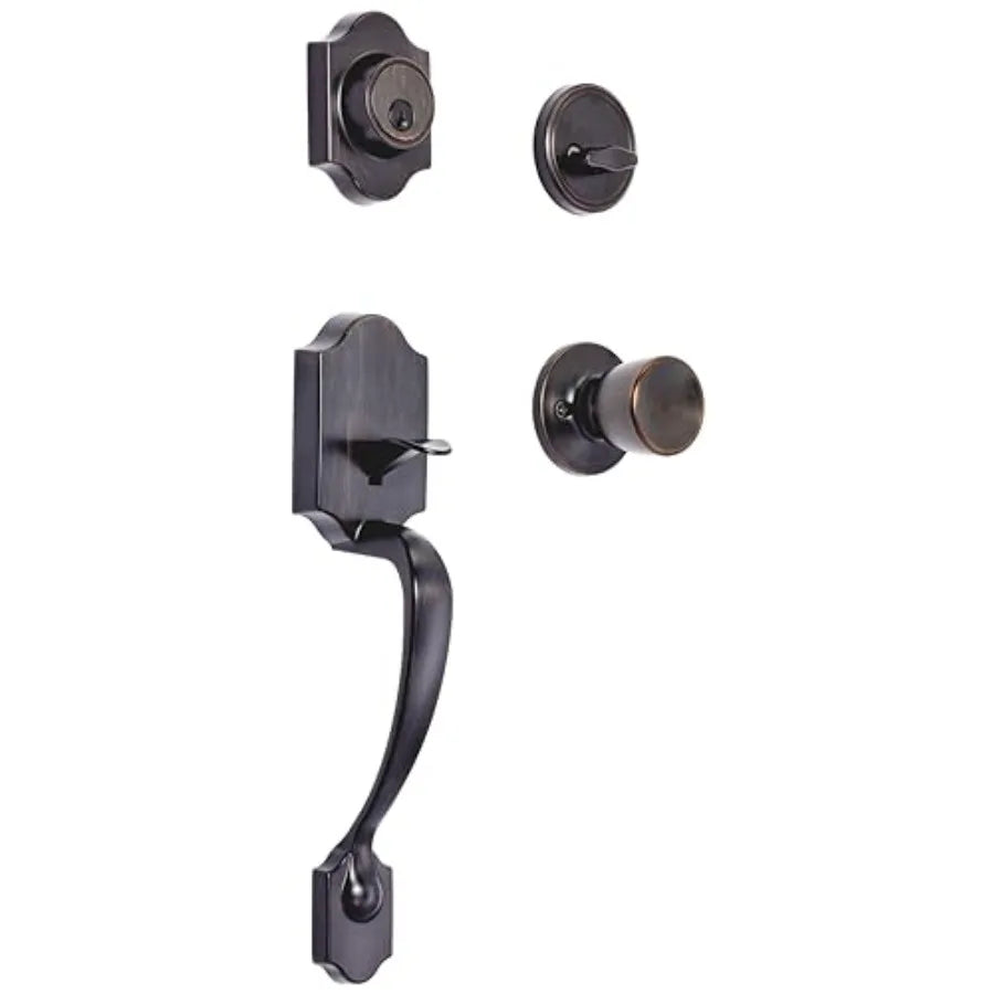 Front Door Lock Set with Tulip Knob, Single Cylinder Handleset