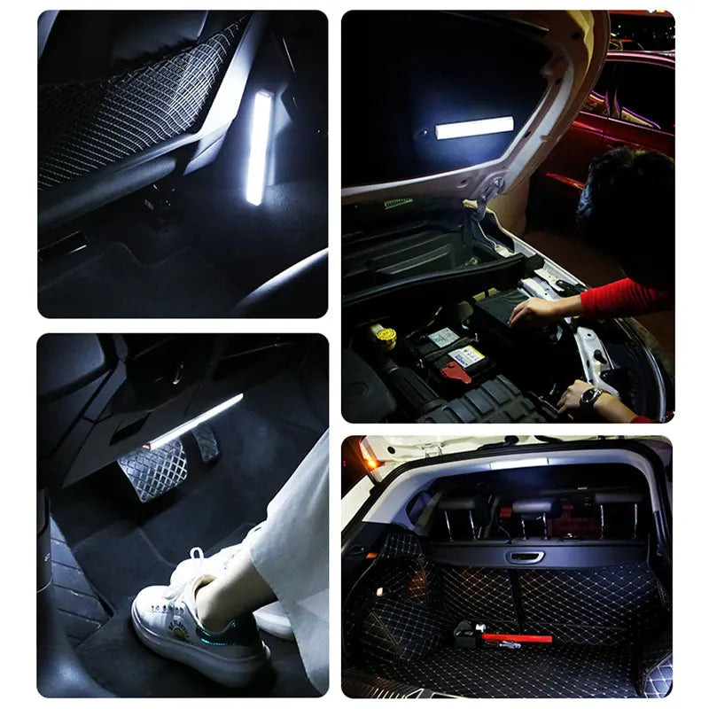 SEAMETAL Wireless Motion Sensor Light for Car Trunk USB Rechargeable Led Sensing Light 3-Color Adjustable Brightness Night Lamp