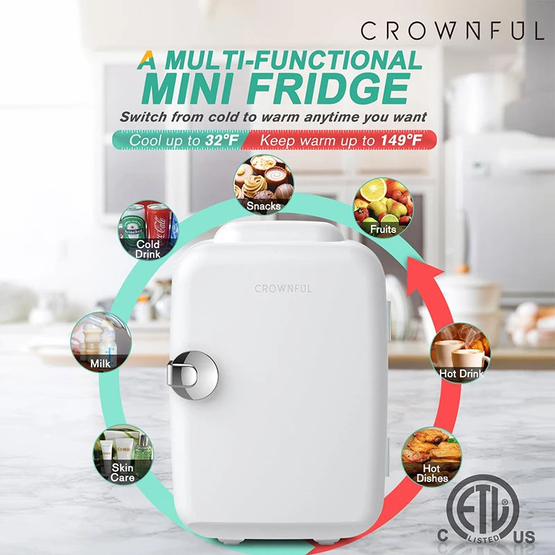 4L Mini Fridge Cooler & Warmer for Beauty, Home, and Travel