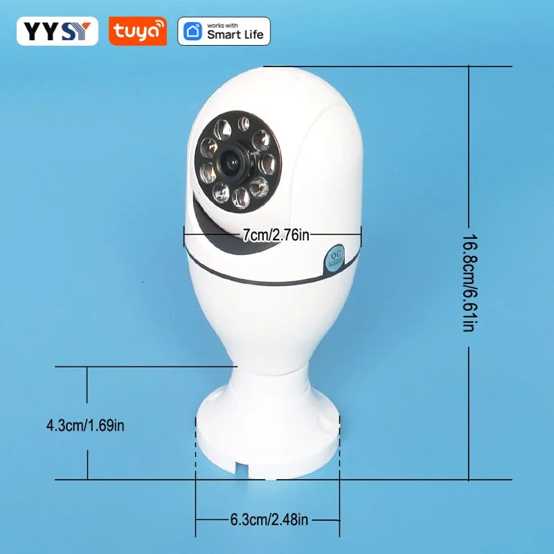 Tuya Smart Home 2.4G E27 Bulb Wifi Surveillance Camera HD Night Security Video Surveillance Supprt Two Way Audio Mobile Motion 