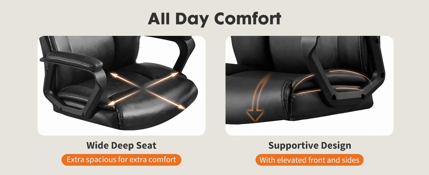 Ergonomic PU Leather Gaming Office Chair with Lumbar Support