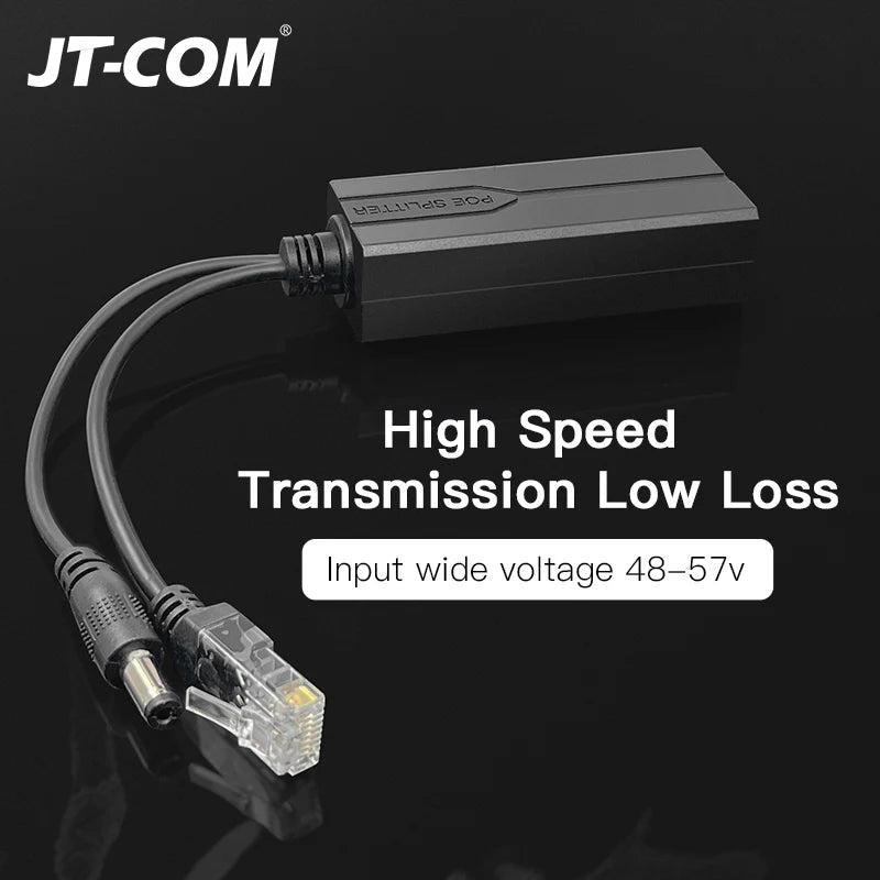 Standard POE Splitter 48V to 5V 12V 1.2A 2A Micro USB tpye-C 100M/1000M POE Camera Injector Power Supply for Huawei Hikvision 