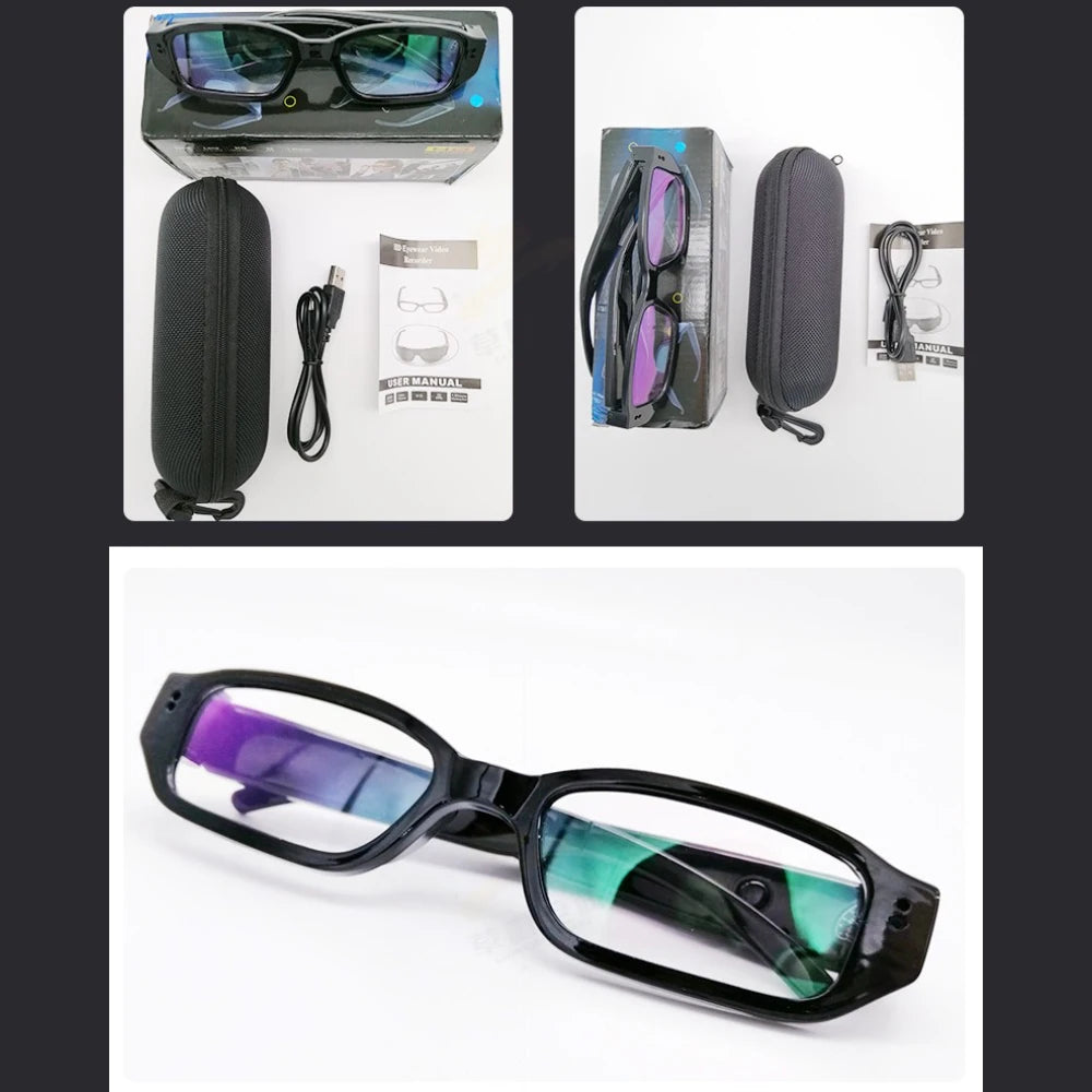 1080P HD Mini Camera Smart Glasses Driving Bike Portable VCR Camera Glasses Sports Camera Glasses Conference Process, Driving Spy-shop.com