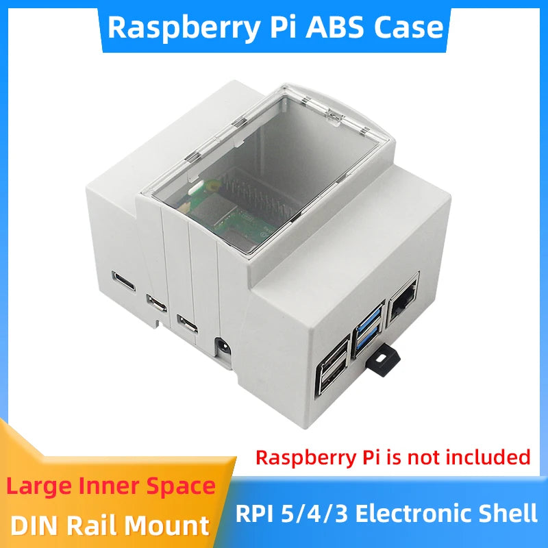DIN-Rail ABS Cases for Raspberry Pi 3, 4 & 5