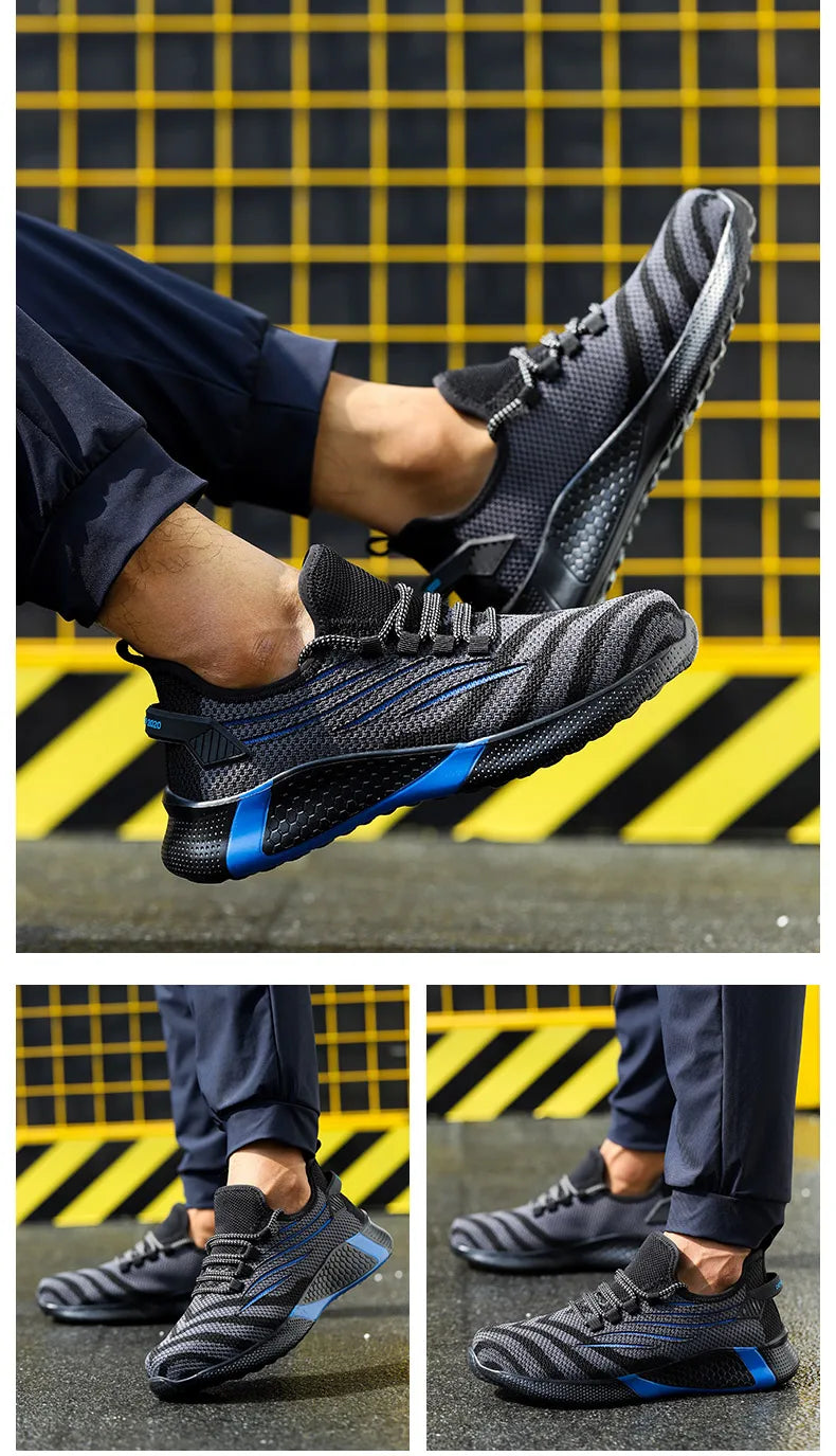 Men Work Safety Shoes Anti-puncture Working Sneakers Male Indestructible Work Shoes Men Boots Lightweight Men Shoes Safety Boots 