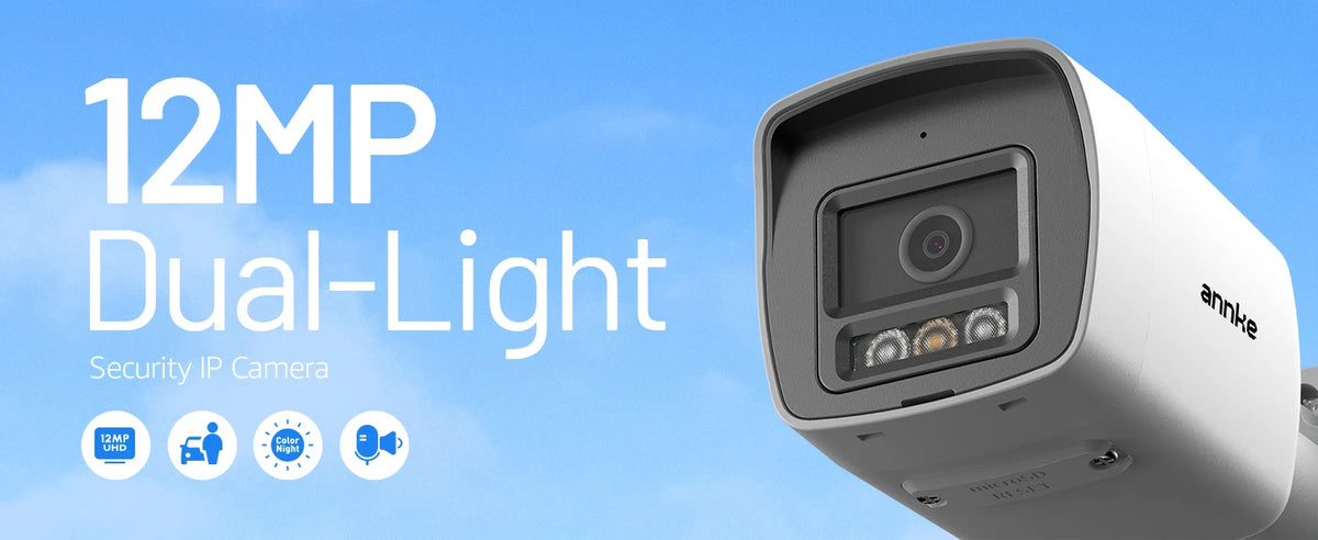 12MP PoE Outdoor Bullet Security Camera with Color Night Vision