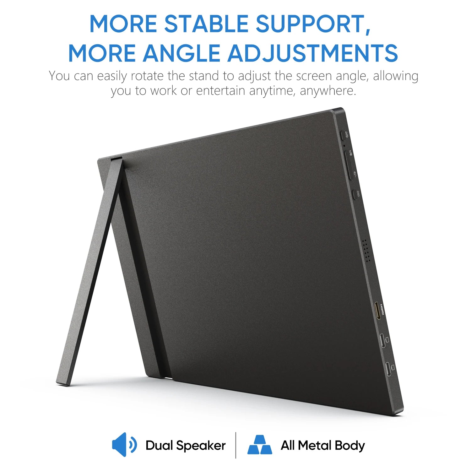 15.6 Inch Portable Monitor FHD 1080P IPS USB-C Mini-HDMI Second Screen