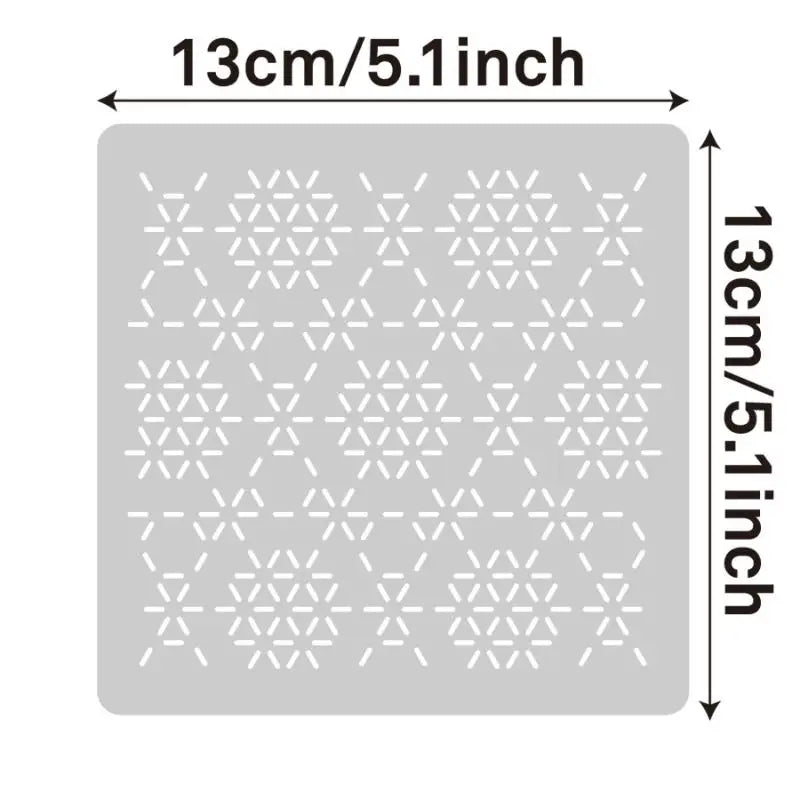 Herbruikbare Sashiko-stijl borduurtemplates — 9 of 32 stuks