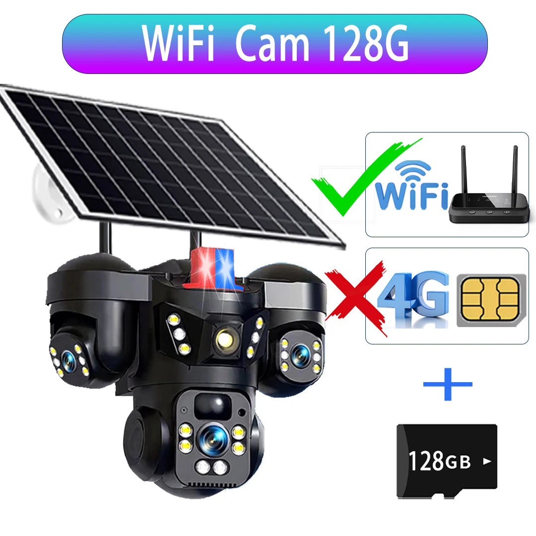 15MP Triple Lens Solar Security Camera with 360° Tracking