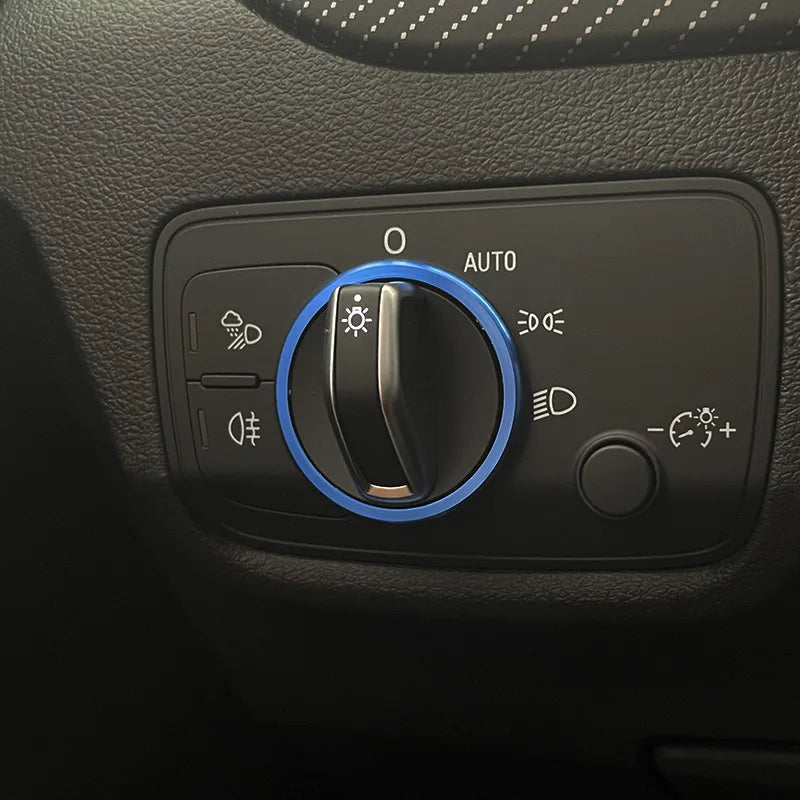 Headlight Adjust Switch Decoration Ring for Audi Interior Trim