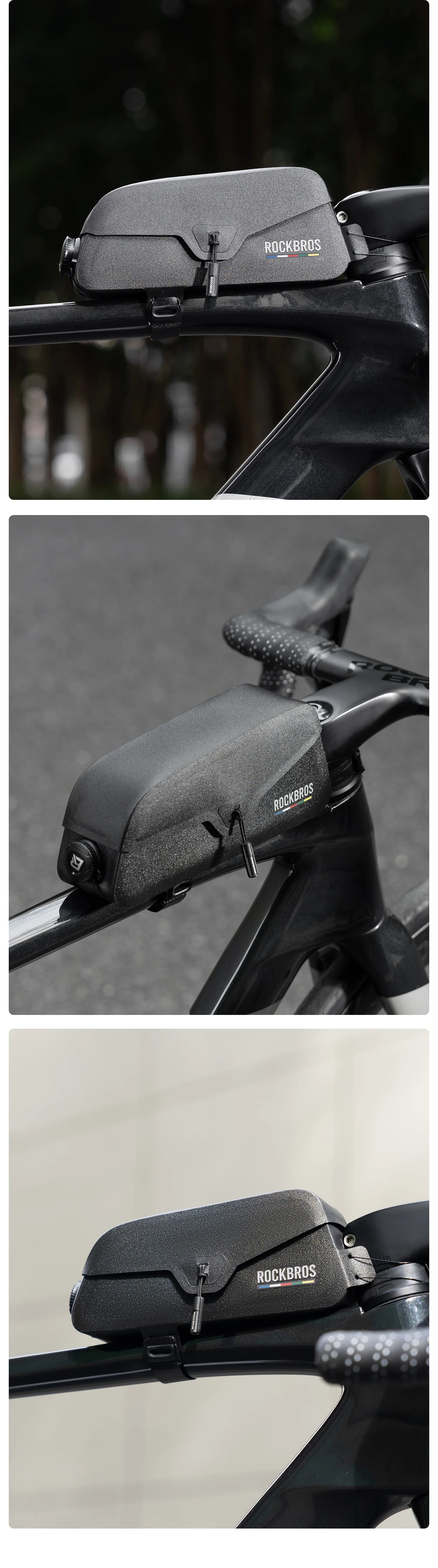 Borsa Impermeabile ROCKBROS ROAD TO SKY per Tubo Superiore della Bici, Borsa Telaio per Ciclismo, Leggera per Accessori da Bicicletta