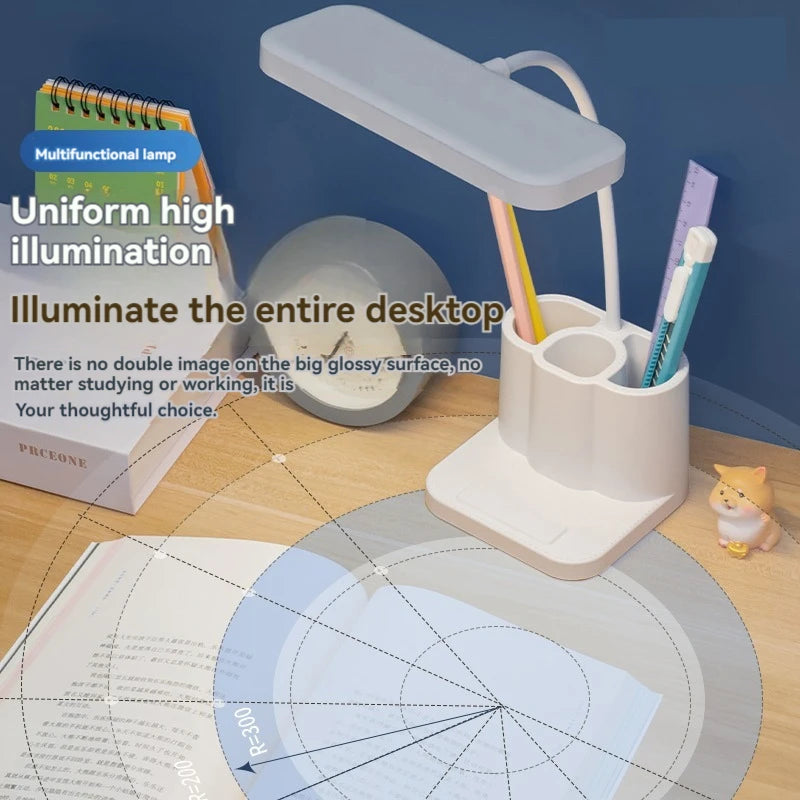 Stolová lampa s nastaviteľným jasom a priehradkou na perá