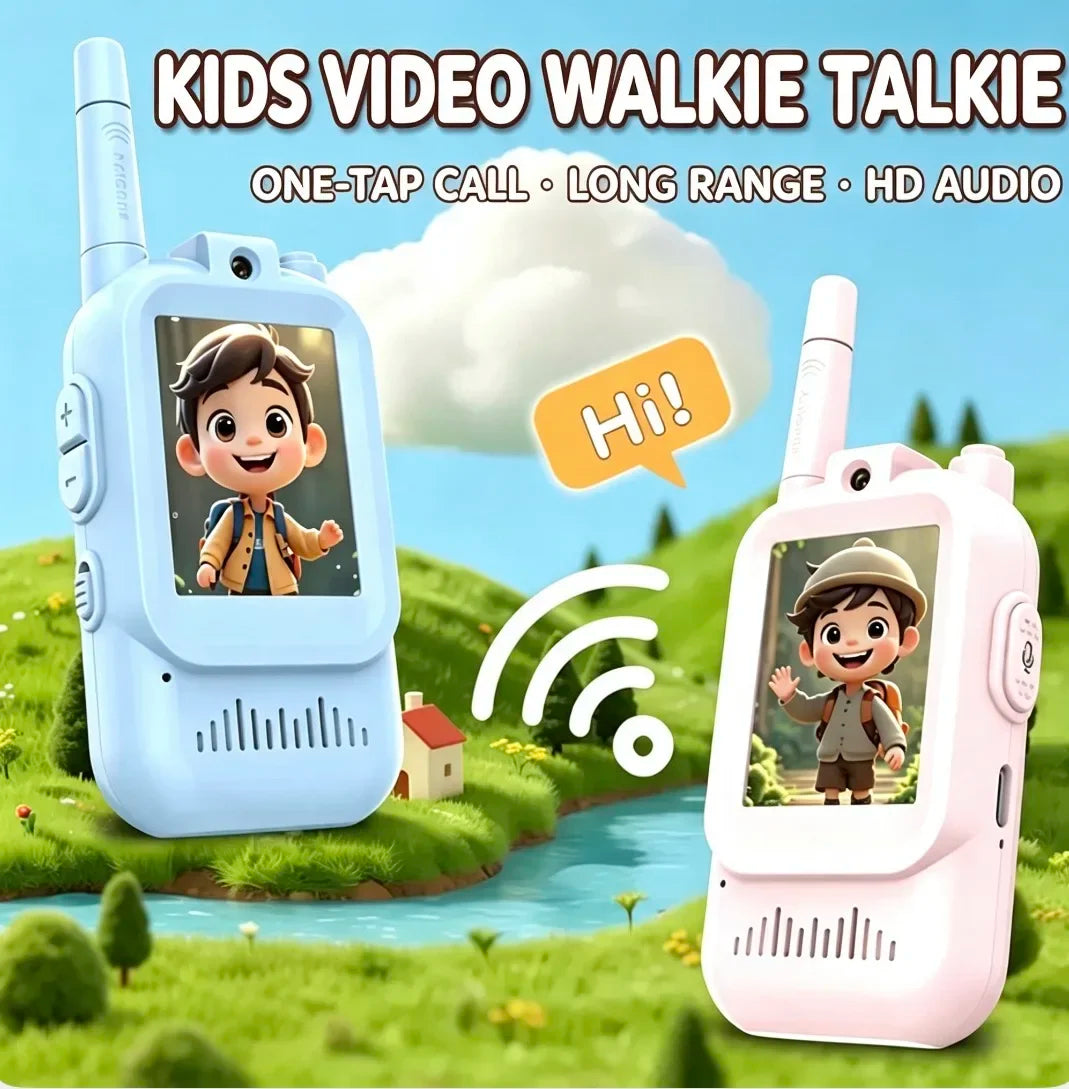 Walkie-talkie video reîncărcabile pentru copii, pereche