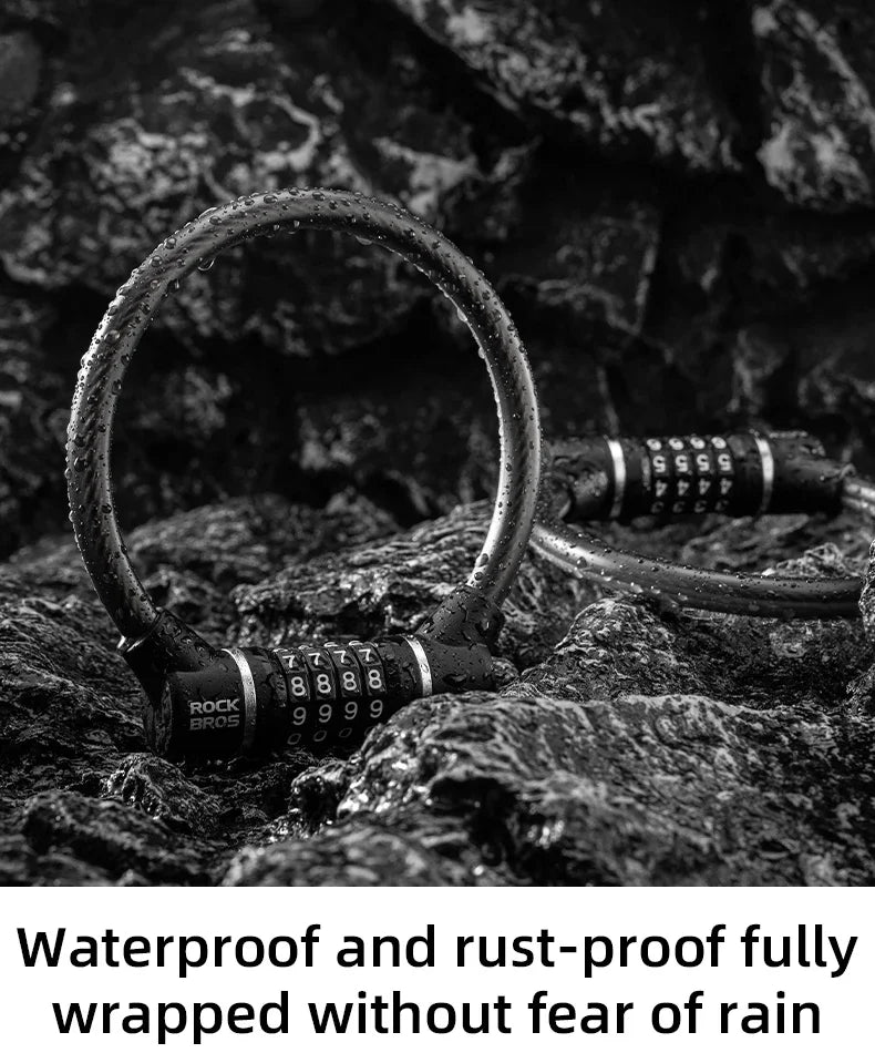 4-Digit Steel Cable Bicycle Lock, 29cm
