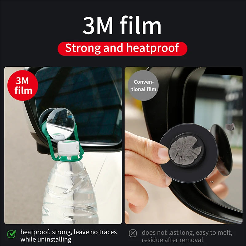 Car Blind Spot Mirror 2pcs 360° Wide Angle HD Convex Glass