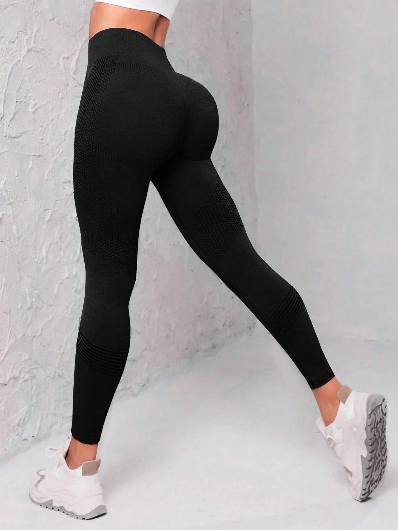 Seamless Wide Waistband Sports Leggings 