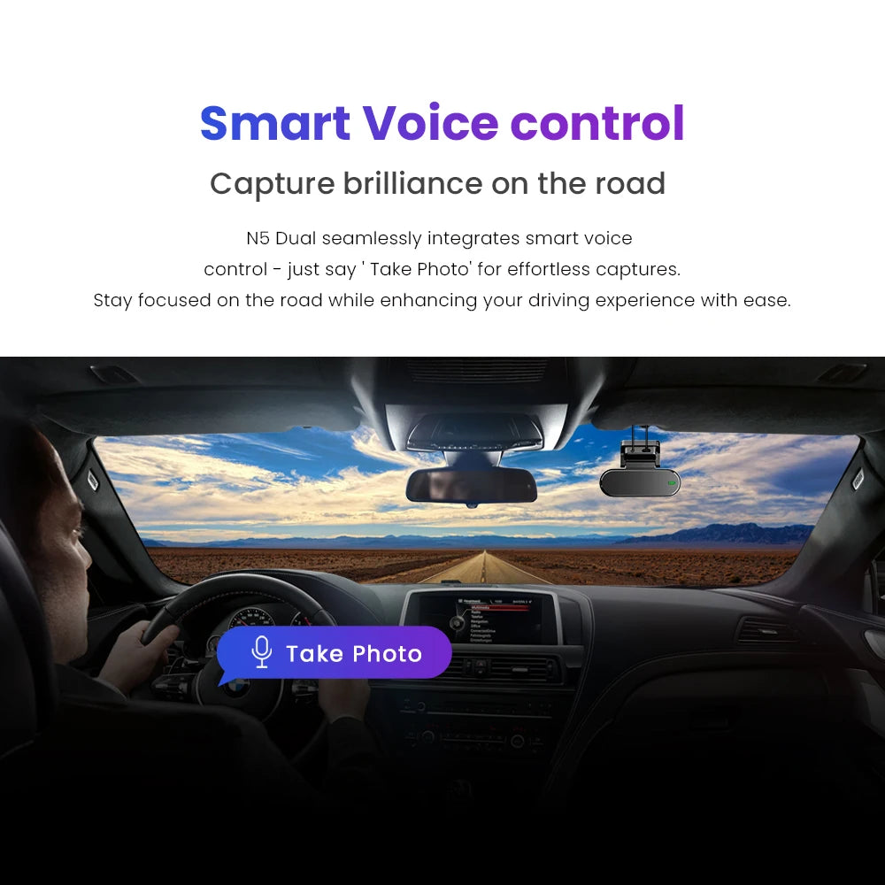 Podwójna kamera samochodowa 4K przód i tył z GPS, trybem nocnym i ADAS