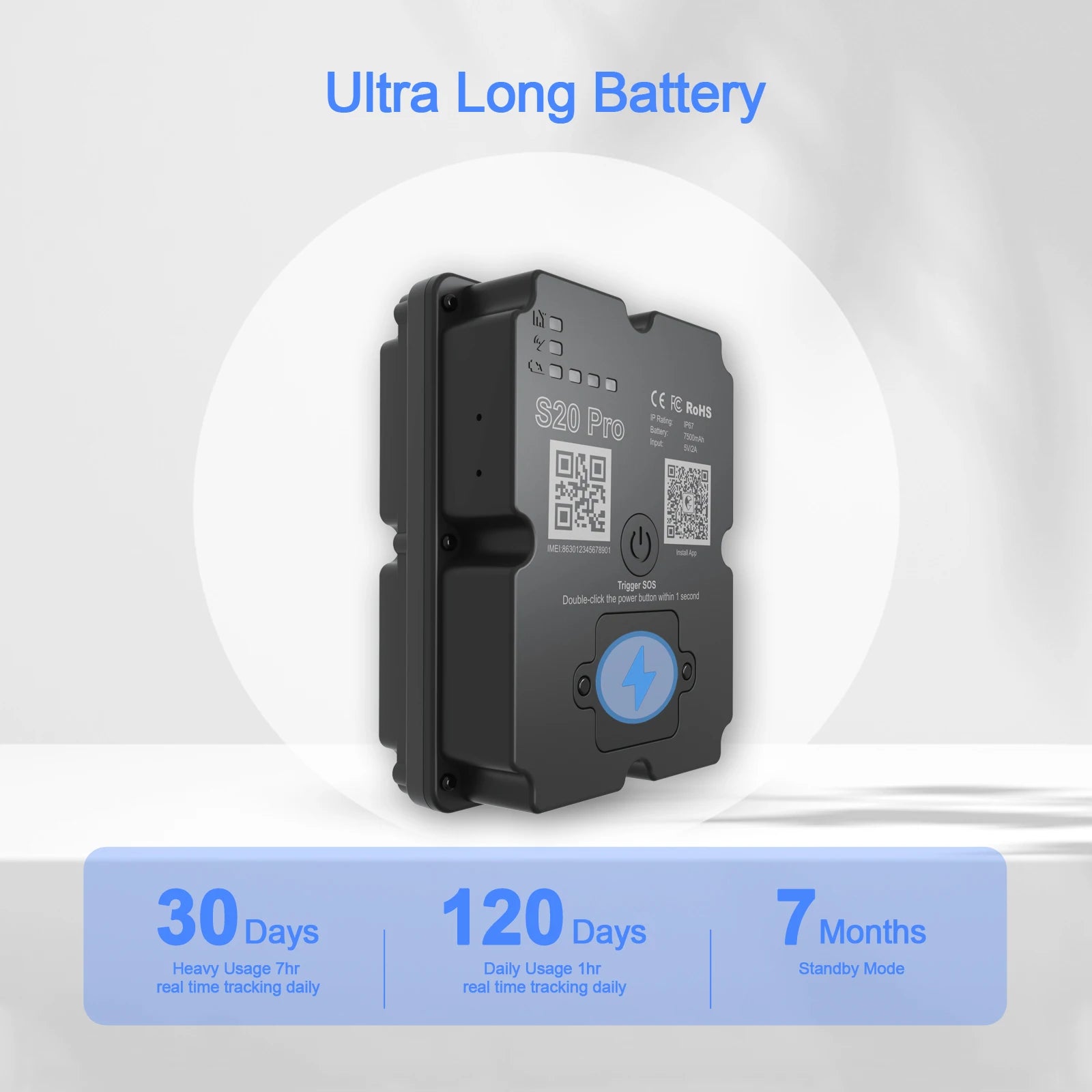 Rastreador de Vehículos 4G GPS con Seguimiento en Tiempo Real y Larga Duración de Batería