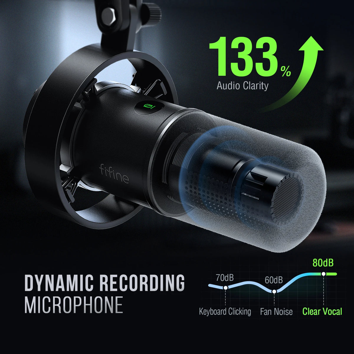 Microphone dynamique K688 USB/XLR avec suspension antichoc