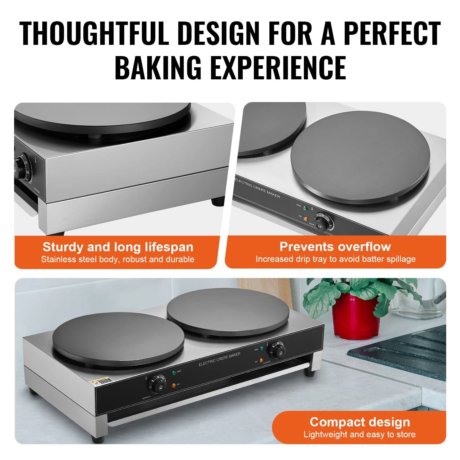 16-Inch Electric Double Head Crepe Maker