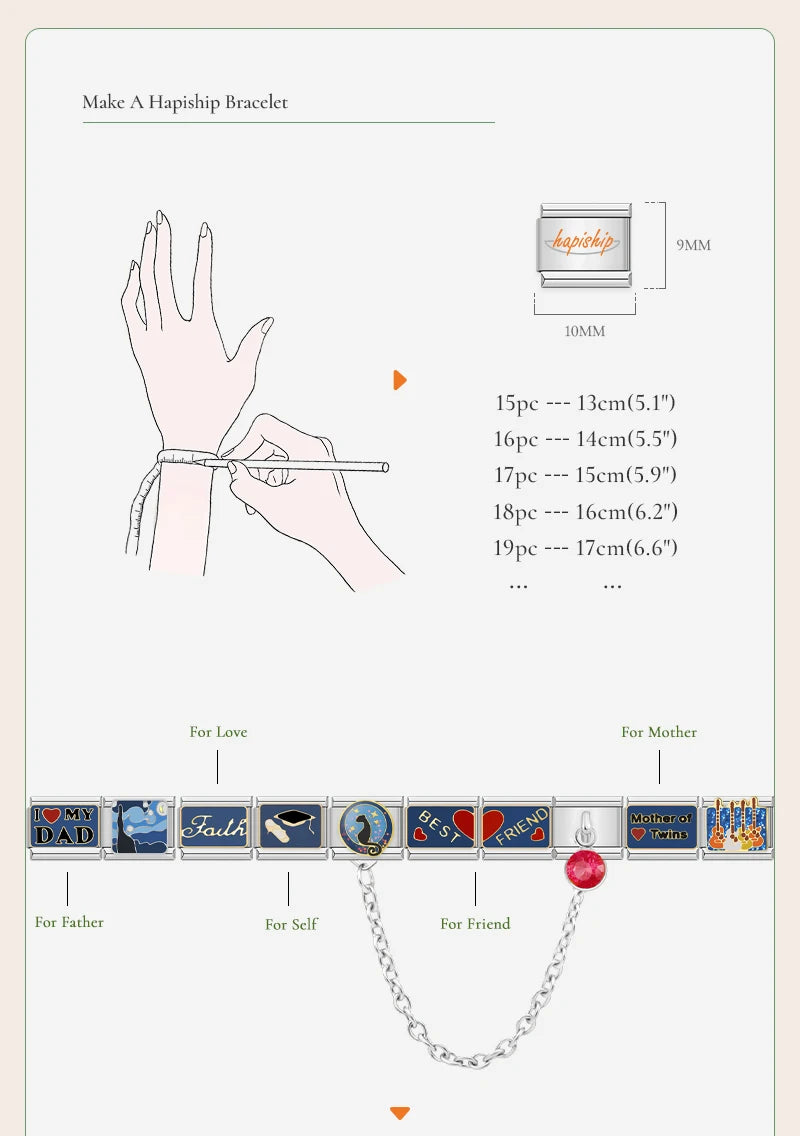 Hapiship New Women's Jewelry 9mm Width Itanlian Elastic Charm Bracelet Fashion Stainless Steel Bangle ST- 