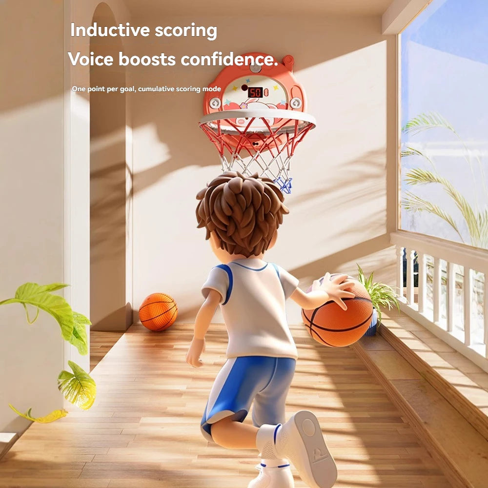 2025 New Children's Basketball Frame Indoor Shooting Hanging Baby Basketball Stand 1-5 Year Old Baby Home Ball Toy No Punching 