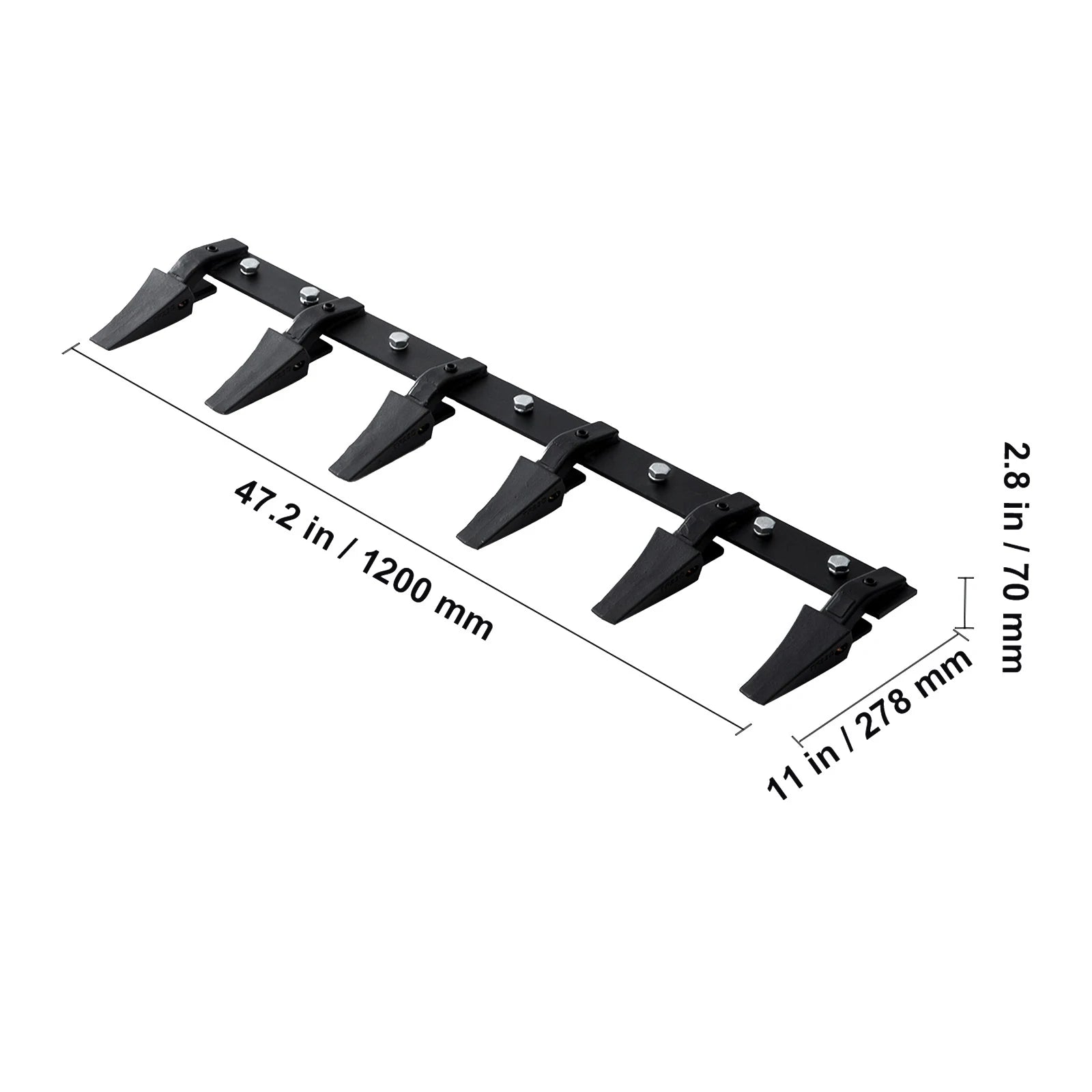 Barra denti per secchio SucceBuy, robusta, per carro attrezzi da trattore; denti bar per secchio, per caricatore di trattore sub-compatto; capacità di carico fino a 4560 libbre.