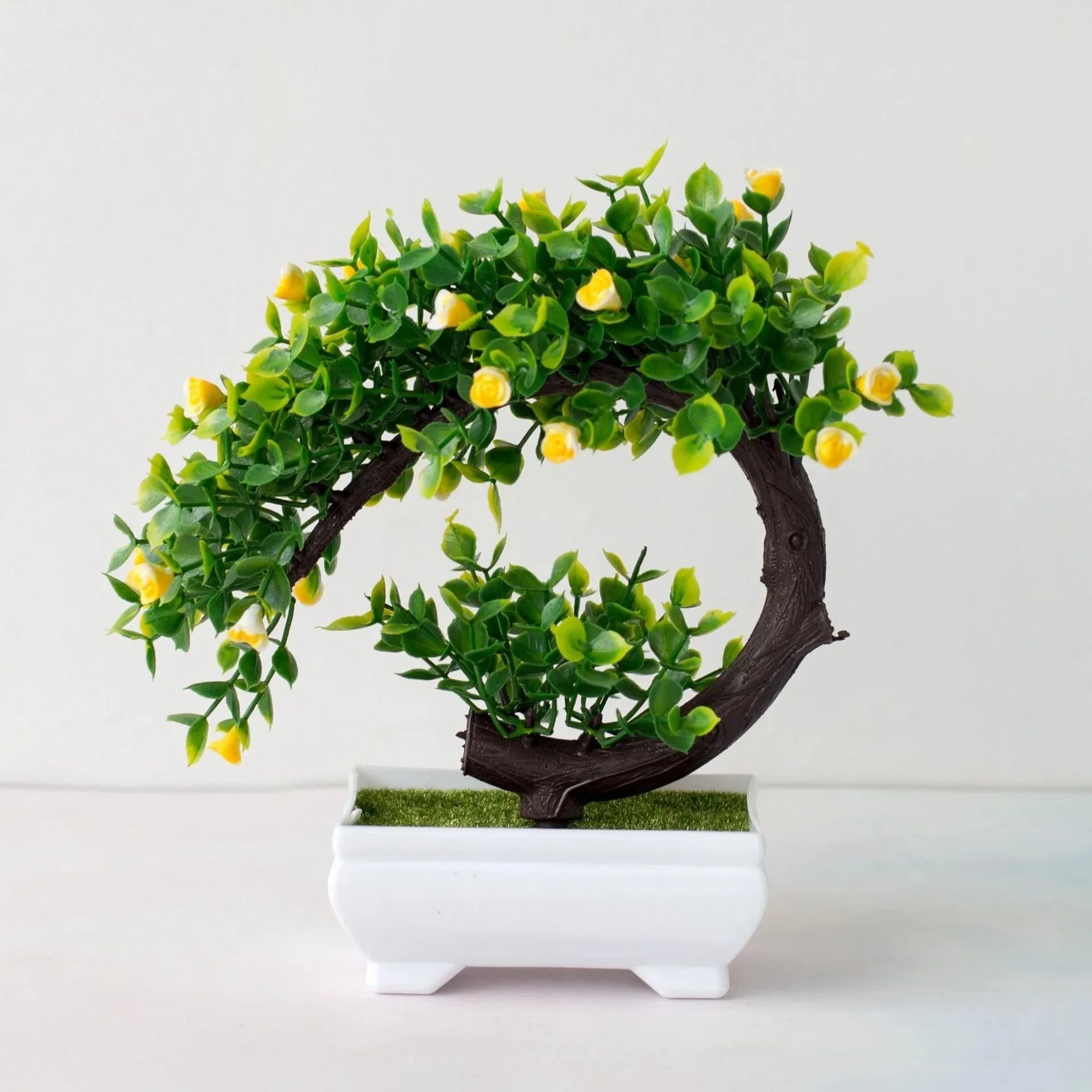Artificial Plants Bonsai Simulated Tree Potted Plants Fake Flowers Table Potted Ornaments 