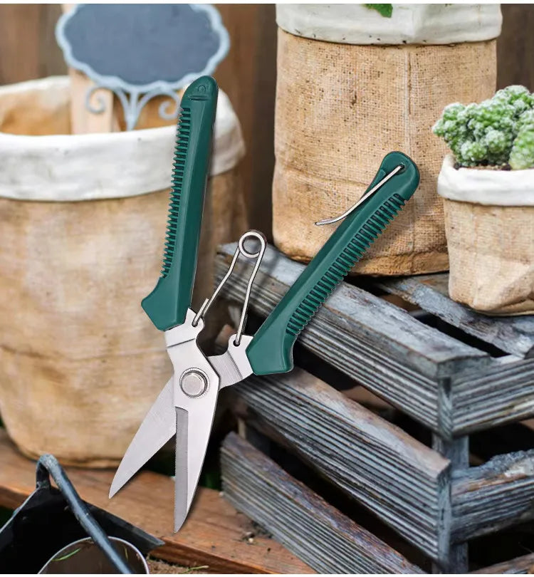 Straight-Blade Garden Pruning Scissors, Red or Green