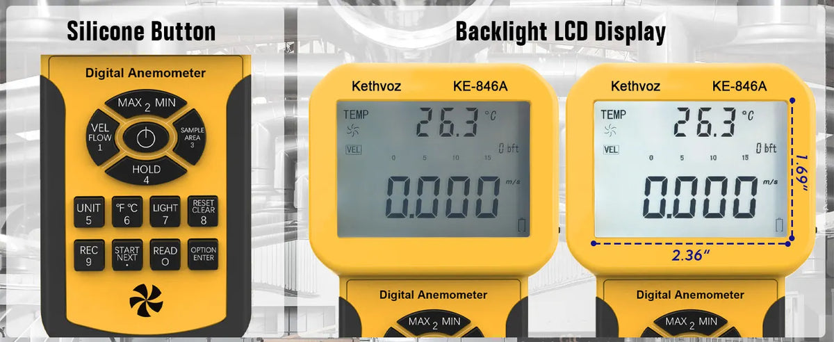 Digital Air Velocity and Airflow Meter - Model Options