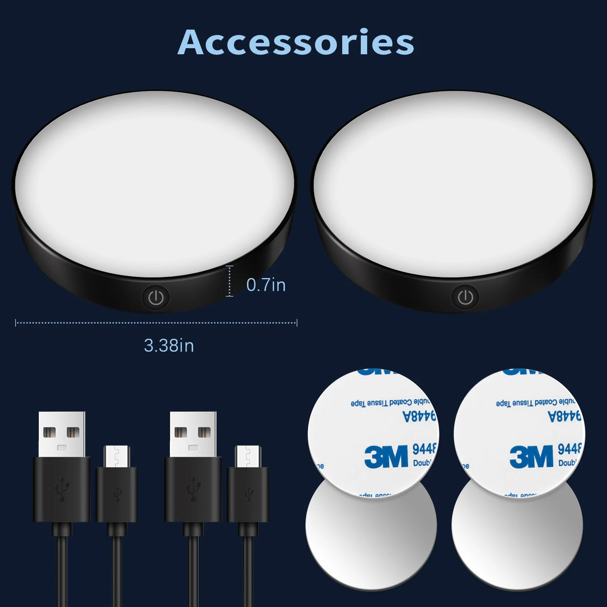 Rechargeable Dimmable Touch Light with Magnetic Back