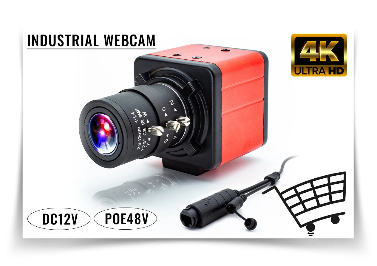 WGWK Caméra IP MINI 4K 3/4/5/8MP Zoom Manuel POE48V Objectif CS Boîtier Métallique Inspection Industrielle Sécurité Webcam Vidéo Surveillance