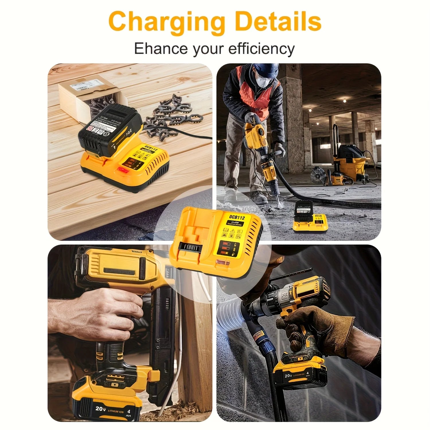 Fast Battery Charger for 12V/20V/60V Power Tool Batteries