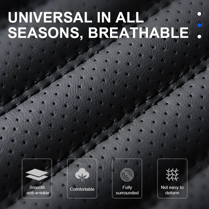 SEAMETAL Full Wrapped Car Front Seat Cover Premium PU Leather Vehicle Seat Cushion Breathable Anti Scratch Chair Protector Mat
