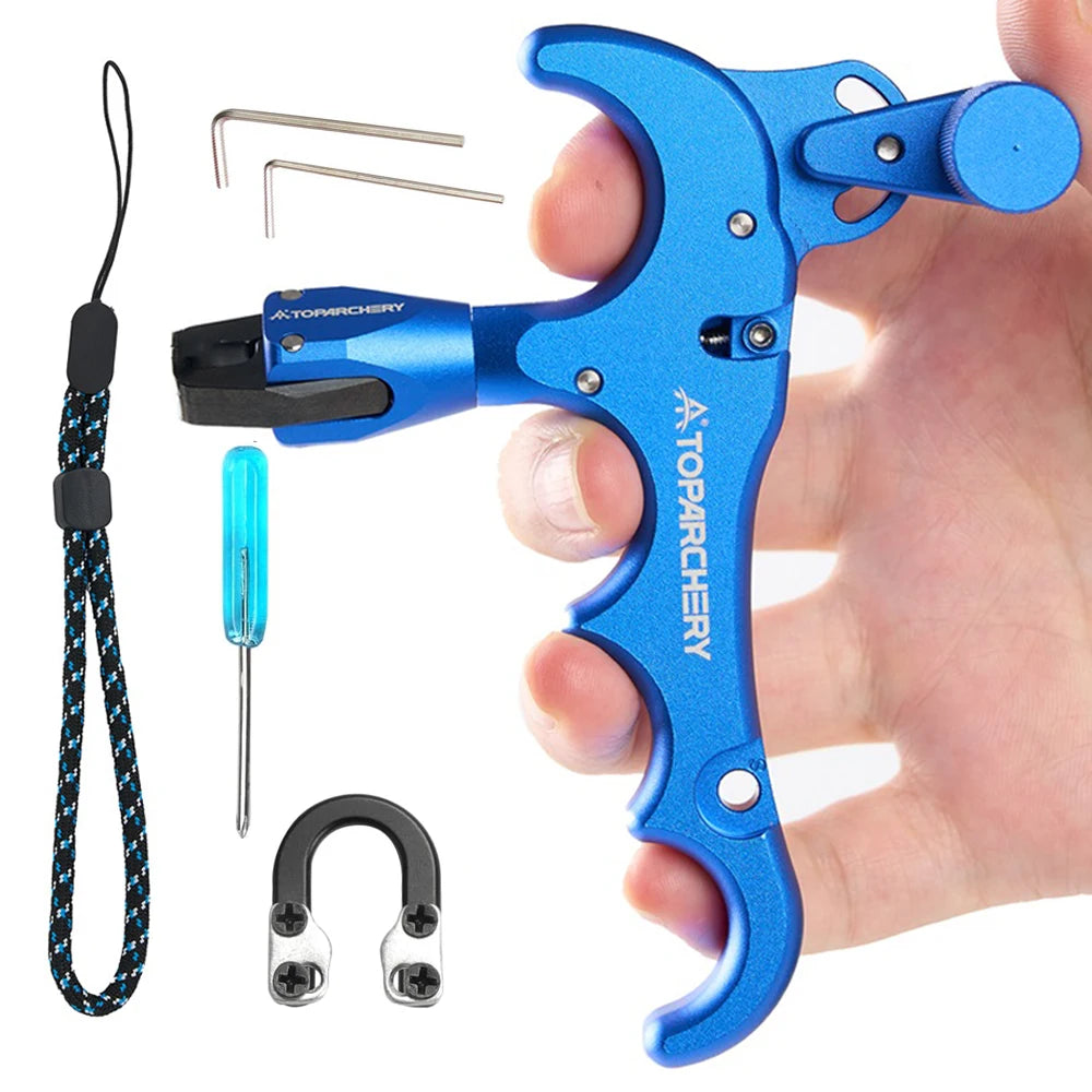 Four-Finger Thumb Archery Release with Rotating Head