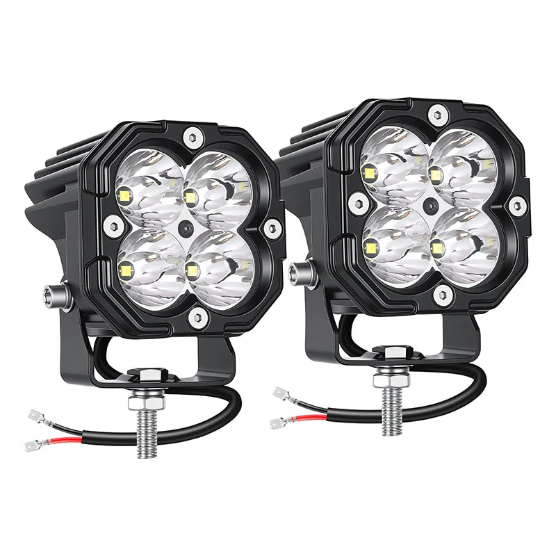 3 inch 30W Amber Yellow White Cube LED Pod Light Spot Flood Combo Beam Work Lights,Off-Road Driving Lamp for ATV, SUV,Motorcycle