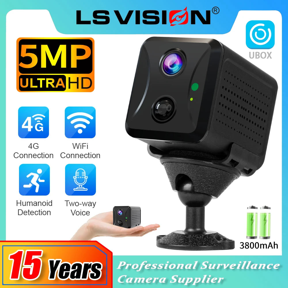 5MP minibatterikamera - Wi-Fi eller 4G-alternativer