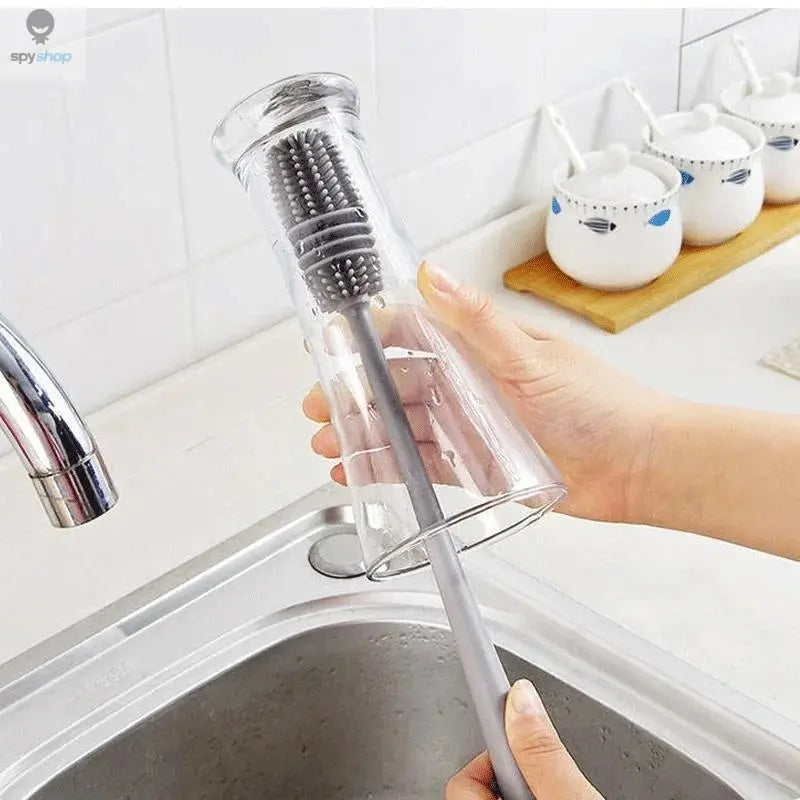 Silicone Milk Bottle Brush Cup Scrubber Glass Cleaner Kitchen Cleaning Tool Long Handle Drink Bottle Glass Cup Cleaning Brush Spy-shop.com