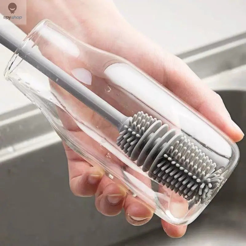 Silicone Milk Bottle Brush Cup Scrubber Glass Cleaner Kitchen Cleaning Tool Long Handle Drink Bottle Glass Cup Cleaning Brush Spy-shop.com