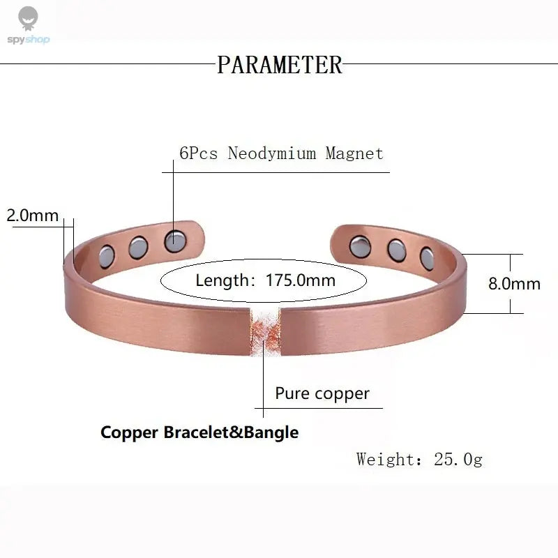 Simple Jewelry Set Pure Copper Bracelet Rings Cuff Magnetic Bangles For Women Men Arthritis Health Solid Copper Jewelry 