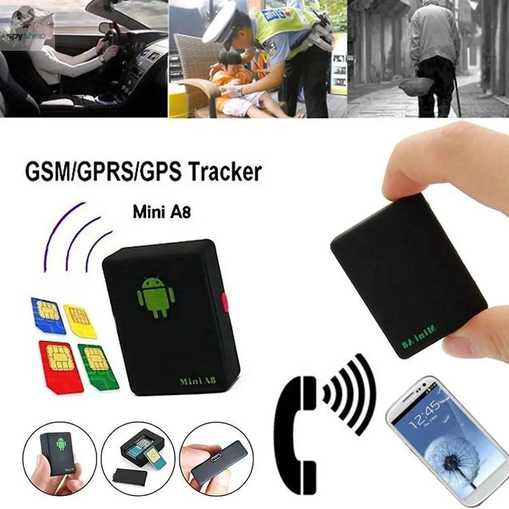 Small GPS Tracker Mini A8 GSM GPRS LBS LocatorAdapter Free Real Time Car Kids Family PetTracking Device Spy-shop.com