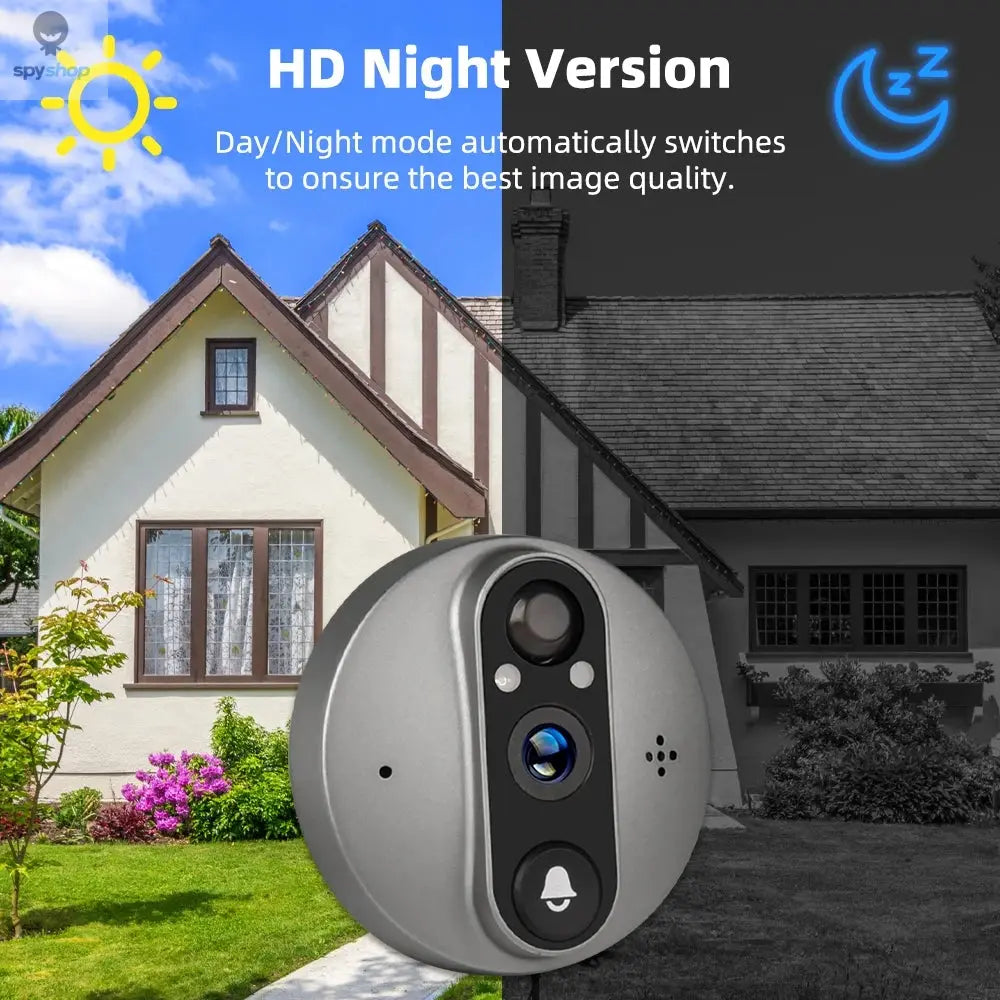 Smart 3MP WiFi Tuya Doorbell Camera with 5000mAh Battery – Peephole Viewer with Night Vision, Two-Way Audio, Alexa & Google Compatible, Home Security Video Intercom Spy-shop.com