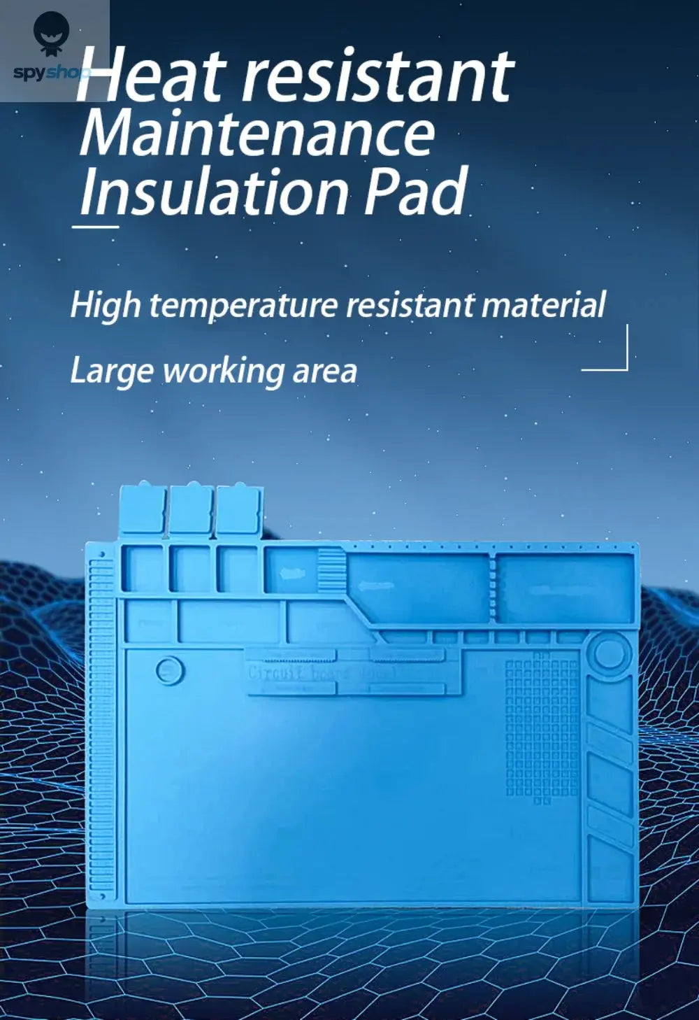 Soldering Station Mat Silicone Work Mat Heat Resistant 932°F Anti-Static Magnetic Mat for Electronic Phone Laptop Watch Repair 