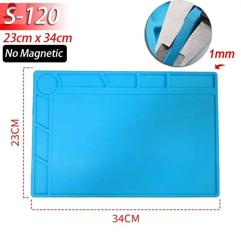 Soldering Station Mat Silicone Work Mat Heat Resistant 932°F Anti-Static Magnetic Mat for Electronic Phone Laptop Watch Repair Spy-shop.com
