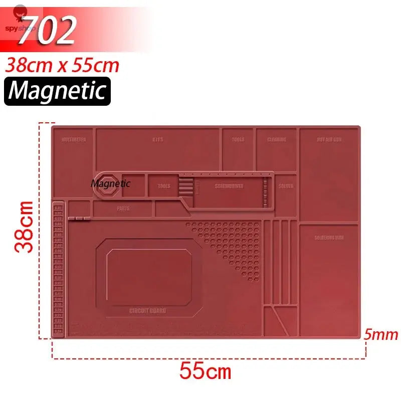 Soldering Station Mat Silicone Work Mat Heat Resistant 932°F Anti-Static Magnetic Mat for Electronic Phone Laptop Watch Repair Spy-shop.com
