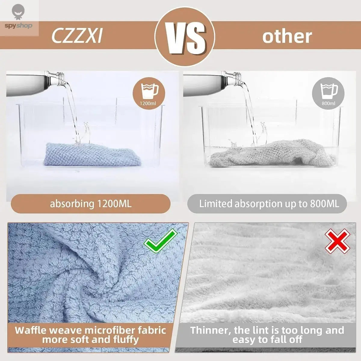 Solid color hair towel Textured dry hair cap 9.8 "X 25.5" absorbent hair towel wrap for button-down women 